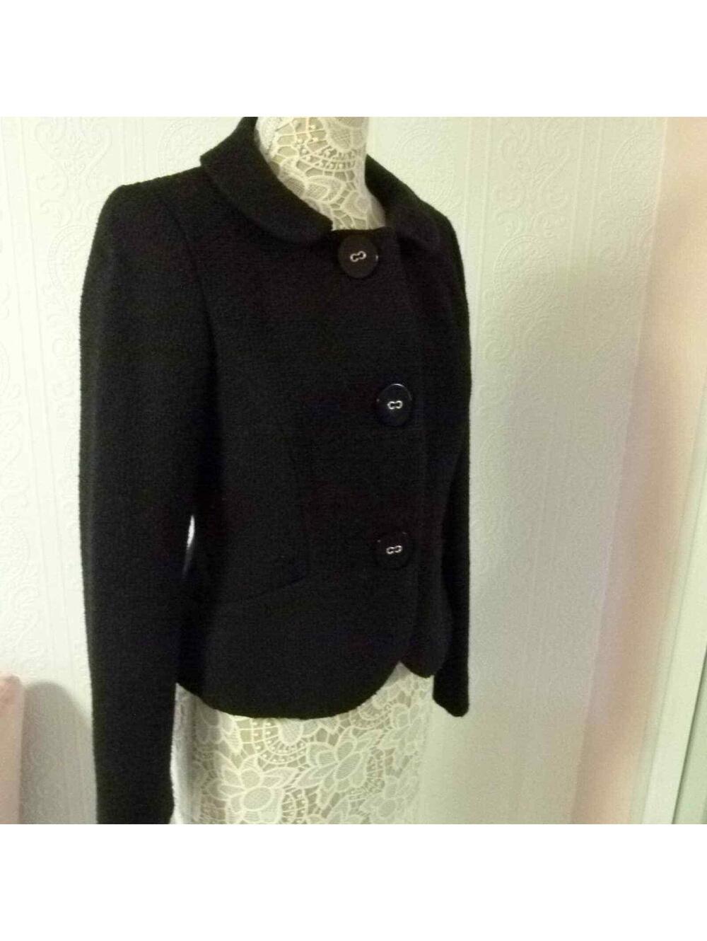 EUC Charles Gray London black blazer big buttons textured 10